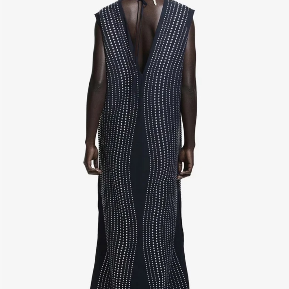 H&M Black Midi Dress with Silver Detailing - Picture 2 of 5